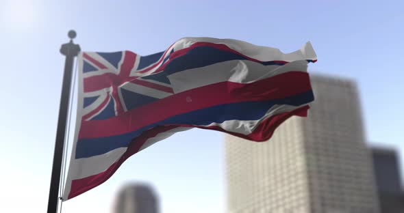 Hawaii state flag waving