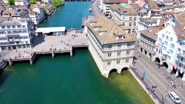 Zurich Townhall - Aerial Close up
