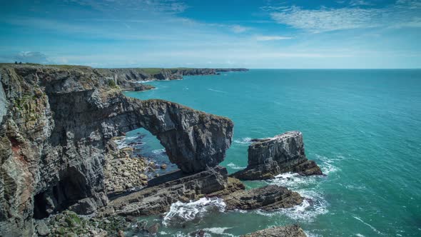 wales green bridge coast pembrokeshire nature timelpase