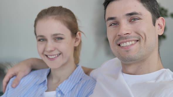 Smiling Man with Girlfriend Couple