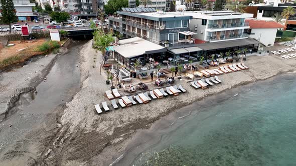 Beach Bar aerial view 4k