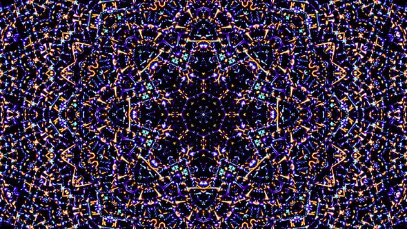 Abstract kaleidoscope shining beautiful red blue line smooth motion with shining light motion