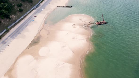 Gimbal tilt over new beach patch in summer.