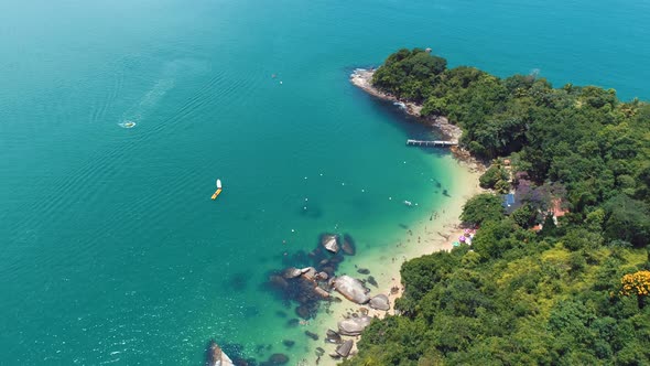 Brazilian Paraty beach city landmark. Tropical summer beach.