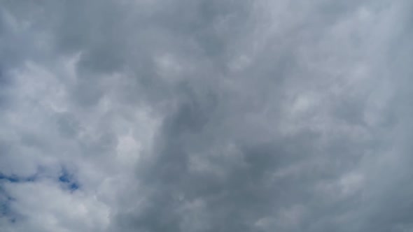 Clouds Move Smoothly in the Blue Sky. Timelapse