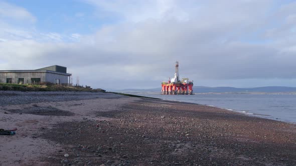 An Oil and Gas Drilling Rig Off the Shores of Cromarty Scotland