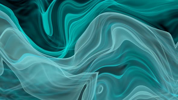 New Cyan Color Ink Smoke Wave Motion Animated Background