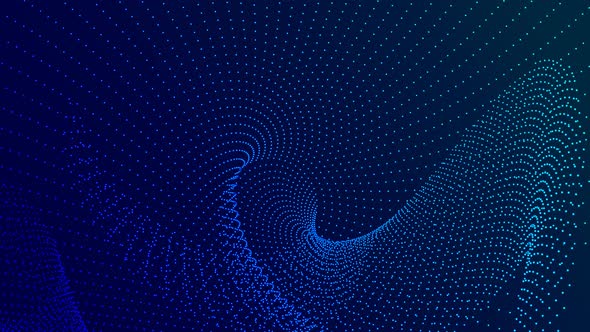 Cyan Blue Color Background Particle Line Animation