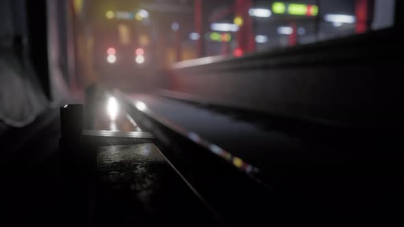 Empty Old Subway Train Station