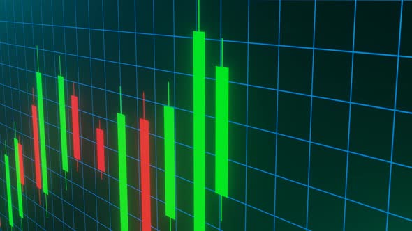 Stock market animated graphic.  Stock price chart. alt