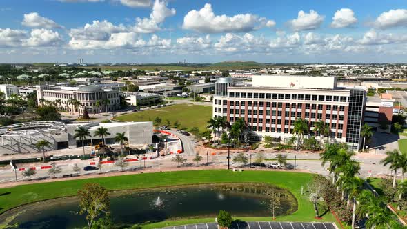 Aerial Video Doral Cultural Arts Center Construction Site