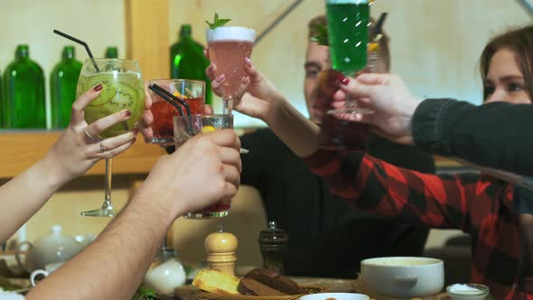 A Group of Friends at a Restaurant Having Lunch