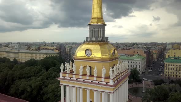 Beautiful Span Near Admiralty Spire in St Petersburg