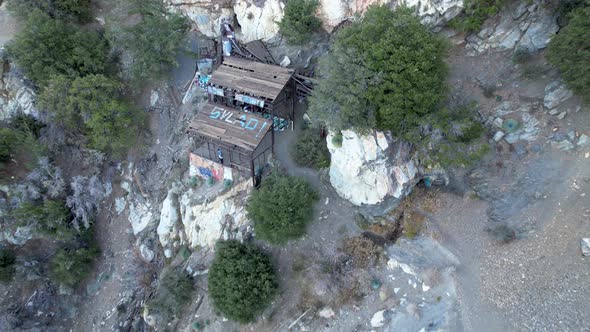 Big horn mine ruins in San Gabriel mountains of Southern California