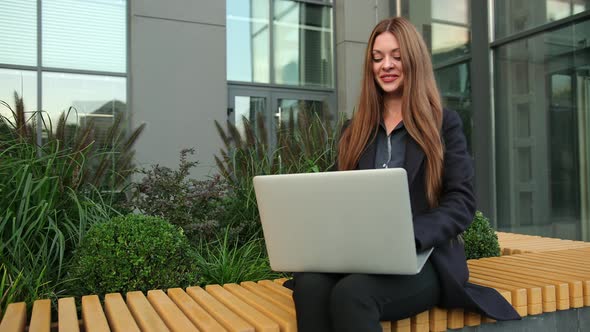 Young Lady Using Laptop