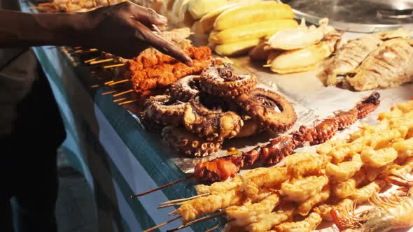 Forodhani Food Stalls Traditional Zanzibar Food Market Delicacies Stone Town
