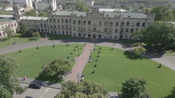 Kyiv. Ukraine. Kyiv Polytechnic Institute. Aerial View. Flat, Gray