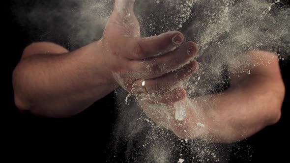 The Super Slow Motion Cook Cleans His Hands of Flour