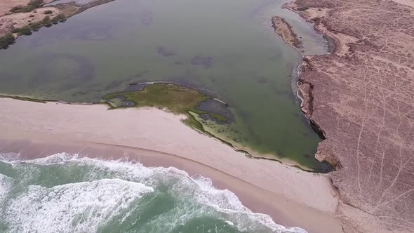 Flying over the beautiful seashore