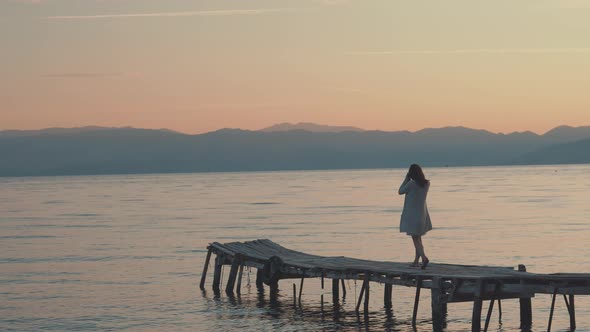 Young girl at dawn