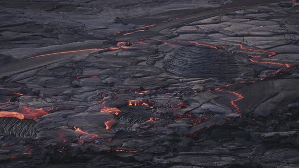 Lava Plain From Erupting Fagradalsfjall Volcano