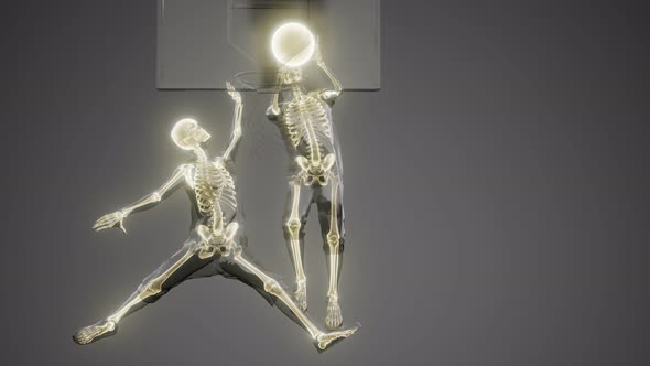 Basketball Game Players with Visible Bones alt