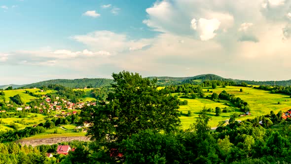 Clouds over Beskid mountains.