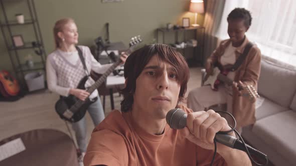 POV of Rock Band Playing Music