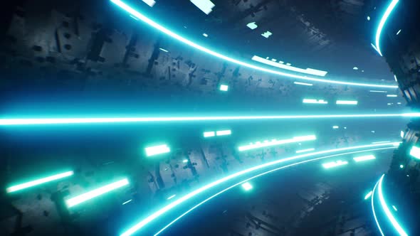 Data Light Streak Scifi Space Tunnel 4K
