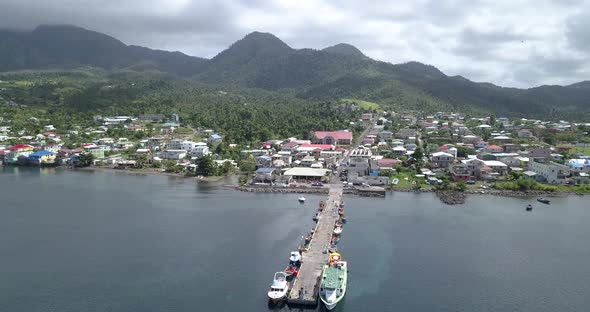 Landscape Flight Over The City Of Portsmouth In Dominica