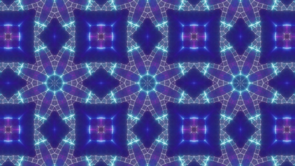 Blinking Lights Neon Kaleidoscope Background Loop 4K 06