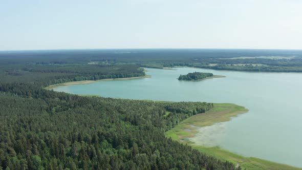 Lake and Forest Aerial