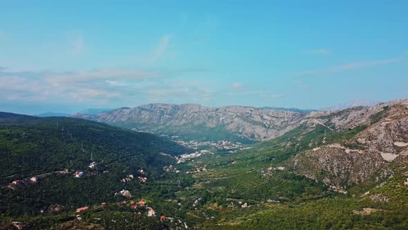 Beautiful aerial shot of the Dinaric Alps. Mountain range in Europe