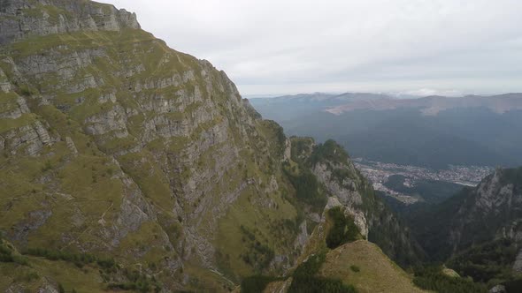 Aerial shot of Bucegi Mountains 
