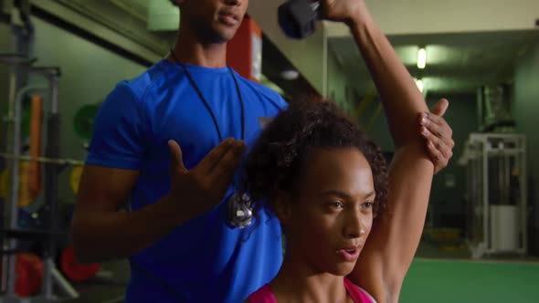 Woman exercising in a gym