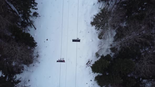 Aerial View Mountain Ski Resort Touristic Center Of Olympic Mountain Bjelasnica Sarajevo 4K