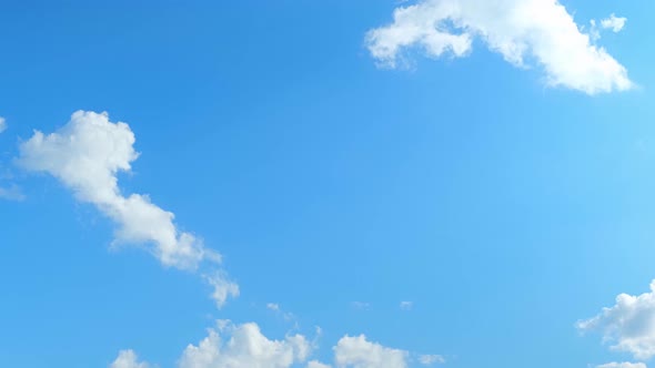 4K : Time lapse of beautiful blue sky with clouds background, Blue sky with clouds and sun.