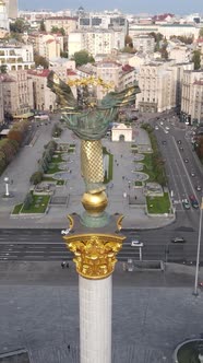 Vertical Video Kyiv Ukraine Independence Square Maidan