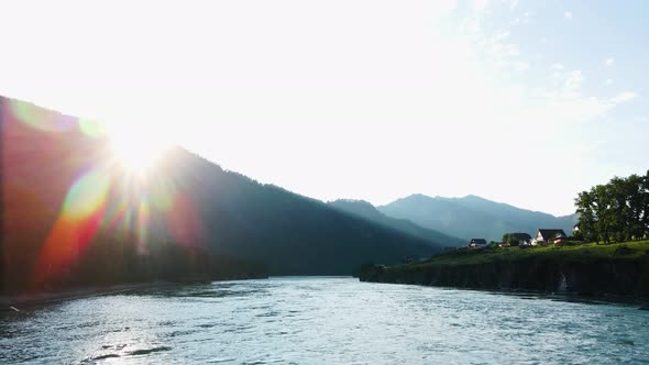 Mountain Landscape in Sunset