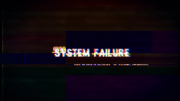 System Failure text with glitch retro effect alt