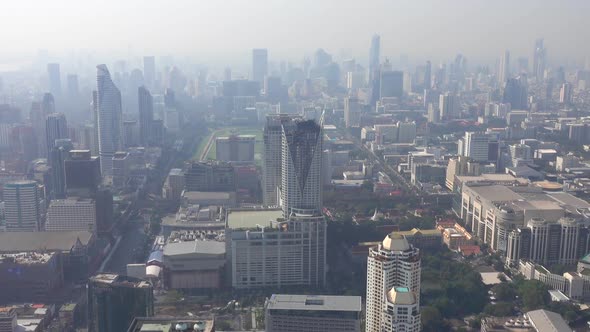 Aerial Panorama Landscape of Bangkok, Thailand