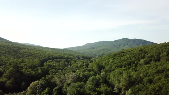 Aerial Nature View of Caucasus Mountain at Sunny Morning