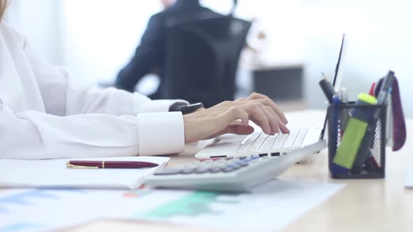 Business Woman Working In The Advanced Office