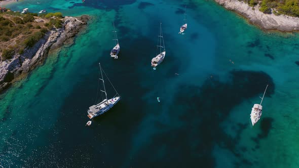 Beautiful Bay with Sailing Boat