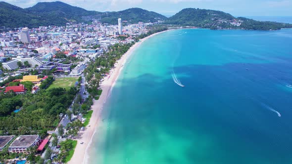 Beautiful patong beach Phuket Thailand Amazing sea beach sand tourist travel destination