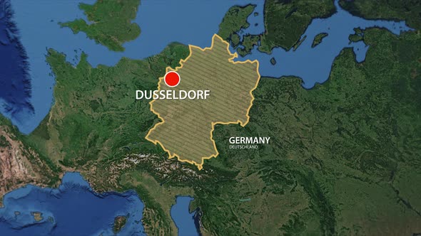 Geolocation of the city of Dusseldorf on the map