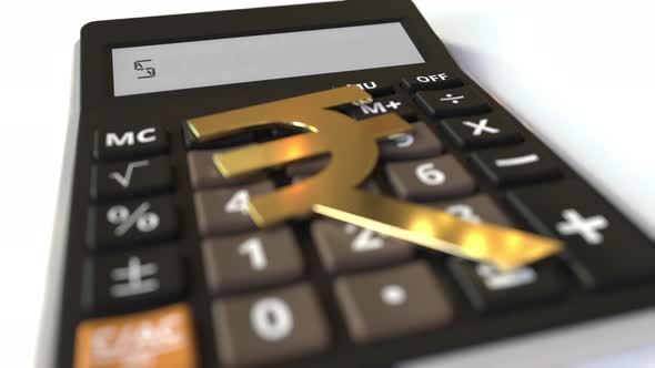 SELL Text on Calculator Display and Rupee Currency Symbol alt