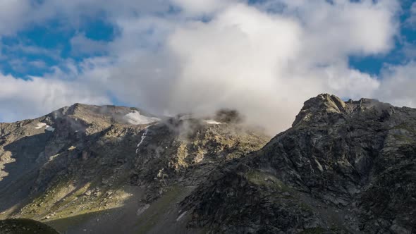 View of Thunderclouds over the mountains.