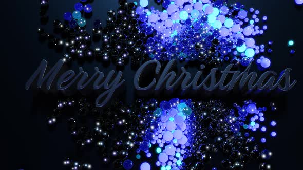 Looped Christmas Card with Merry Christmas Lettering and Garland Balls Scattered on the Surface