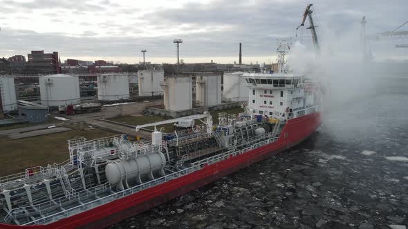 Cargo ship closeup